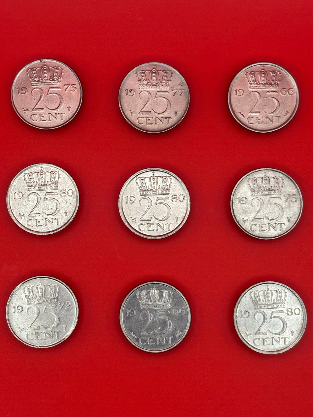 Kwartje - Juliana (set van 9)