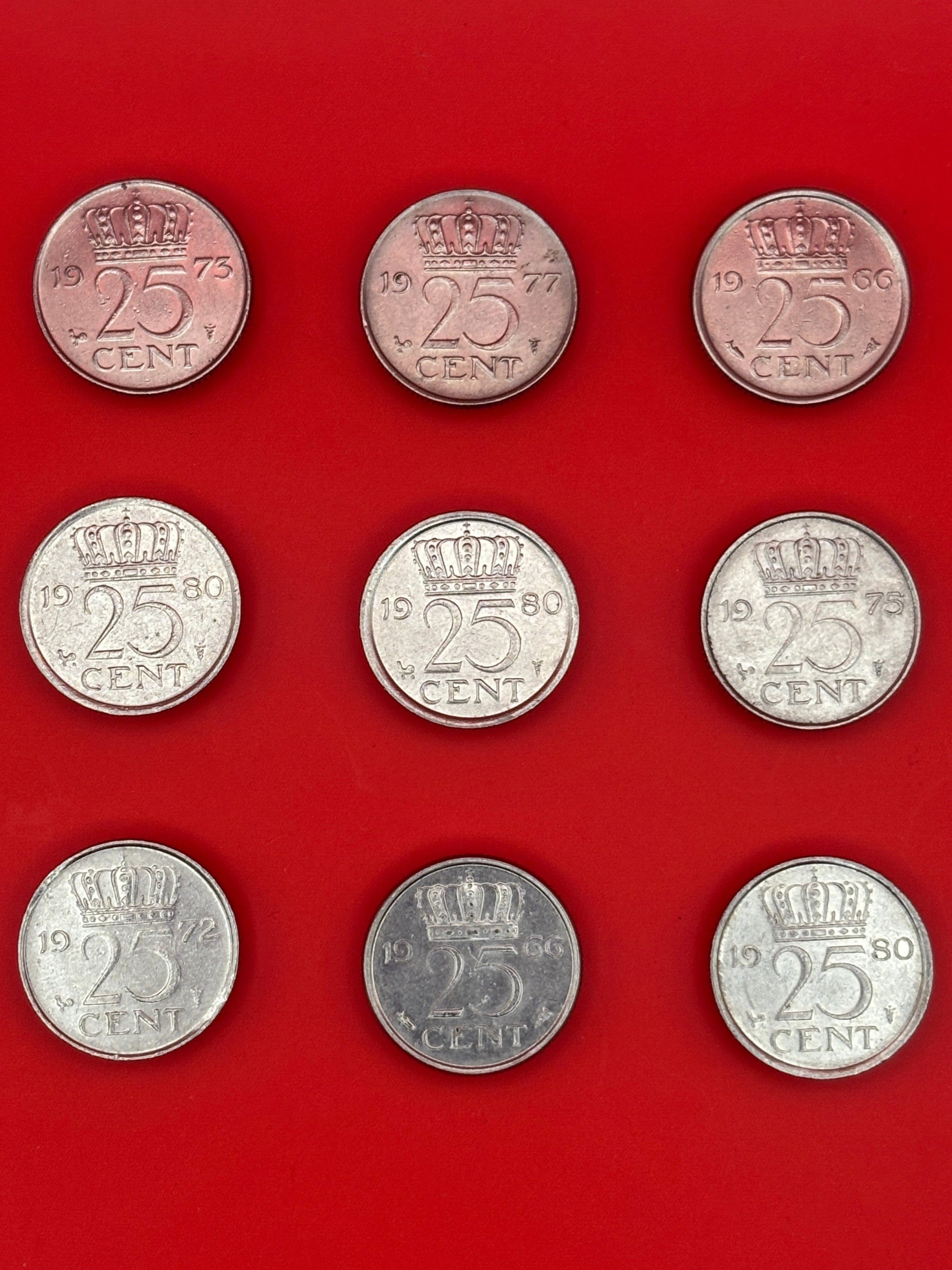 Kwartje - Juliana (set van 9)